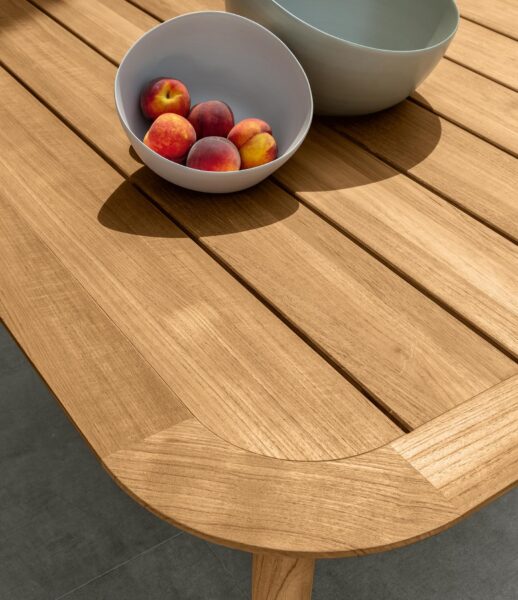 Moon//Teak Tavolo da pranzo 150×150 1