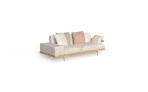 sofa 2 seater fabric dx + wood sx arm