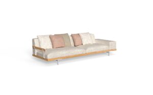 Sofa 3 seater fabric sx + wood dx arm