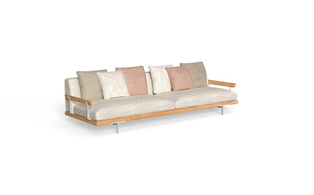 sofa 3 seater wood arm