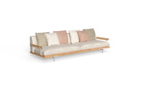 sofa 3 seater wood arm
