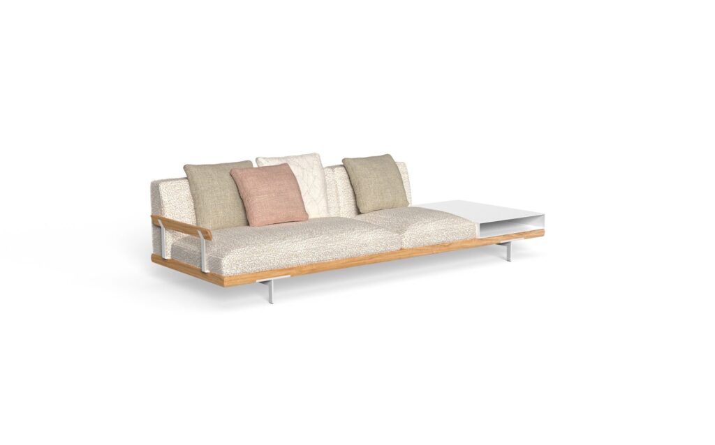 sofa dx 3 seater wood arm + shelf