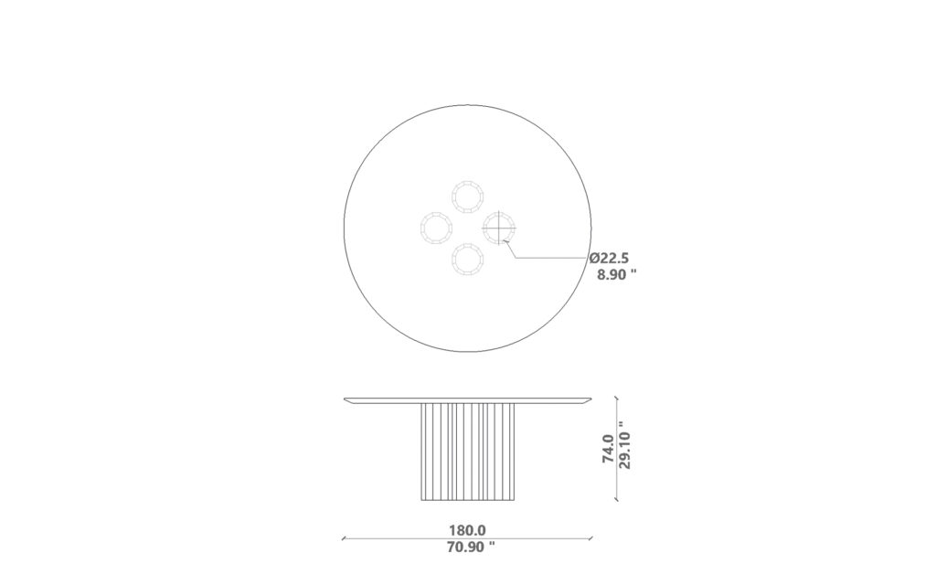 Salinas Dining table d180