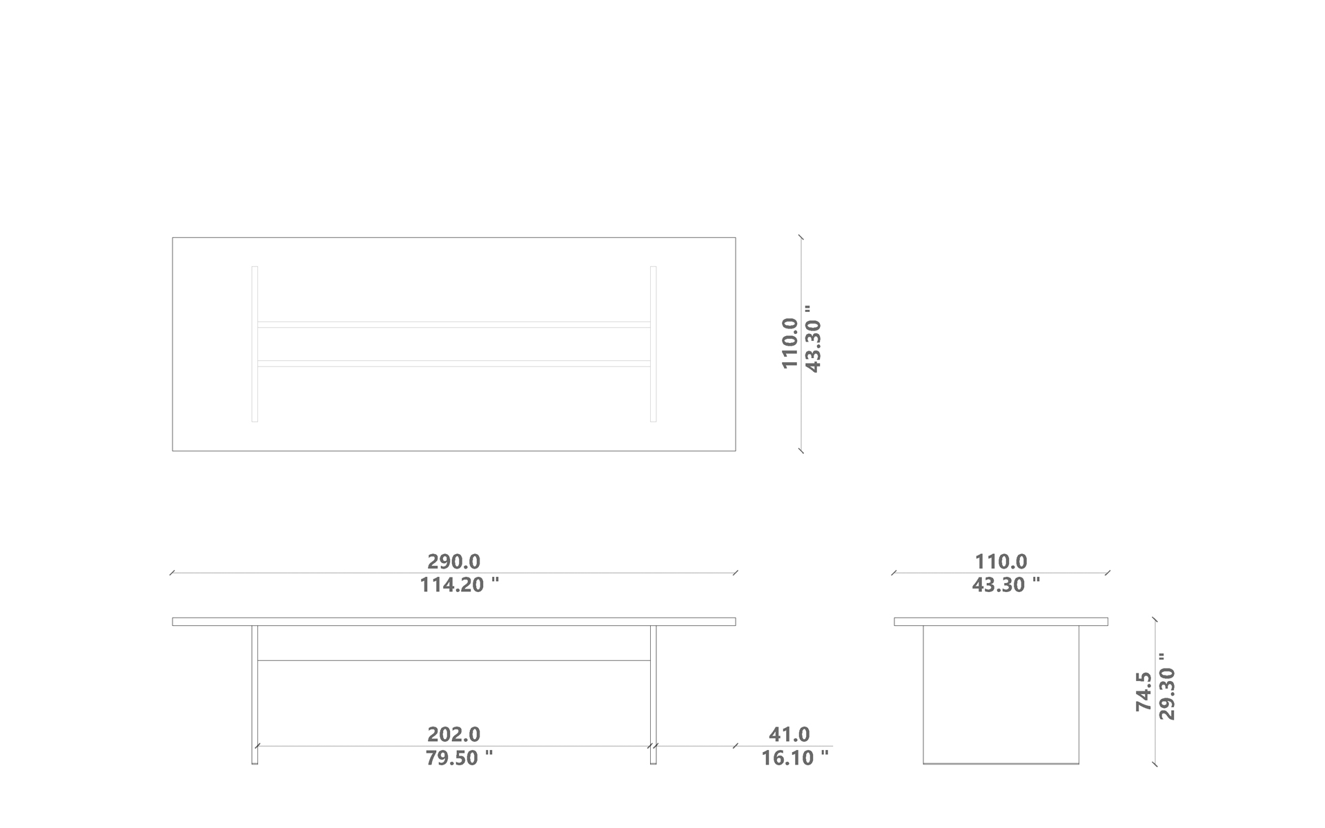 Venice Dinig table 290x110