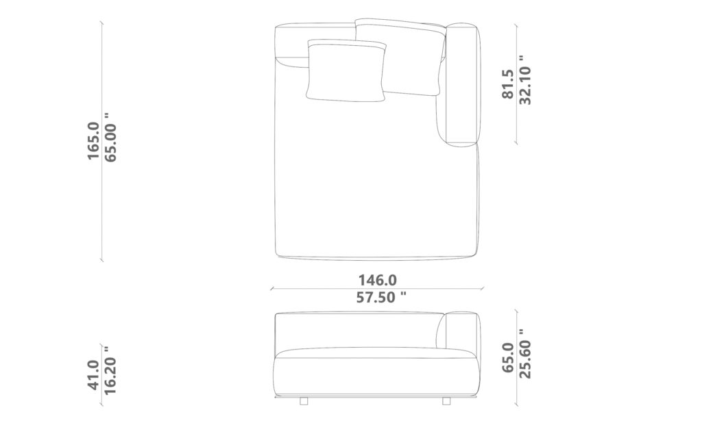 Paco sofa chaise longue sx