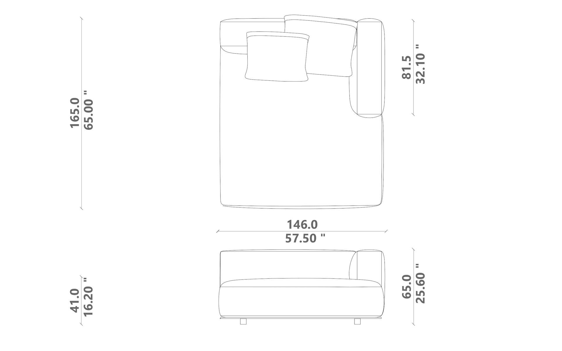 Paco sofa chaise longue sx