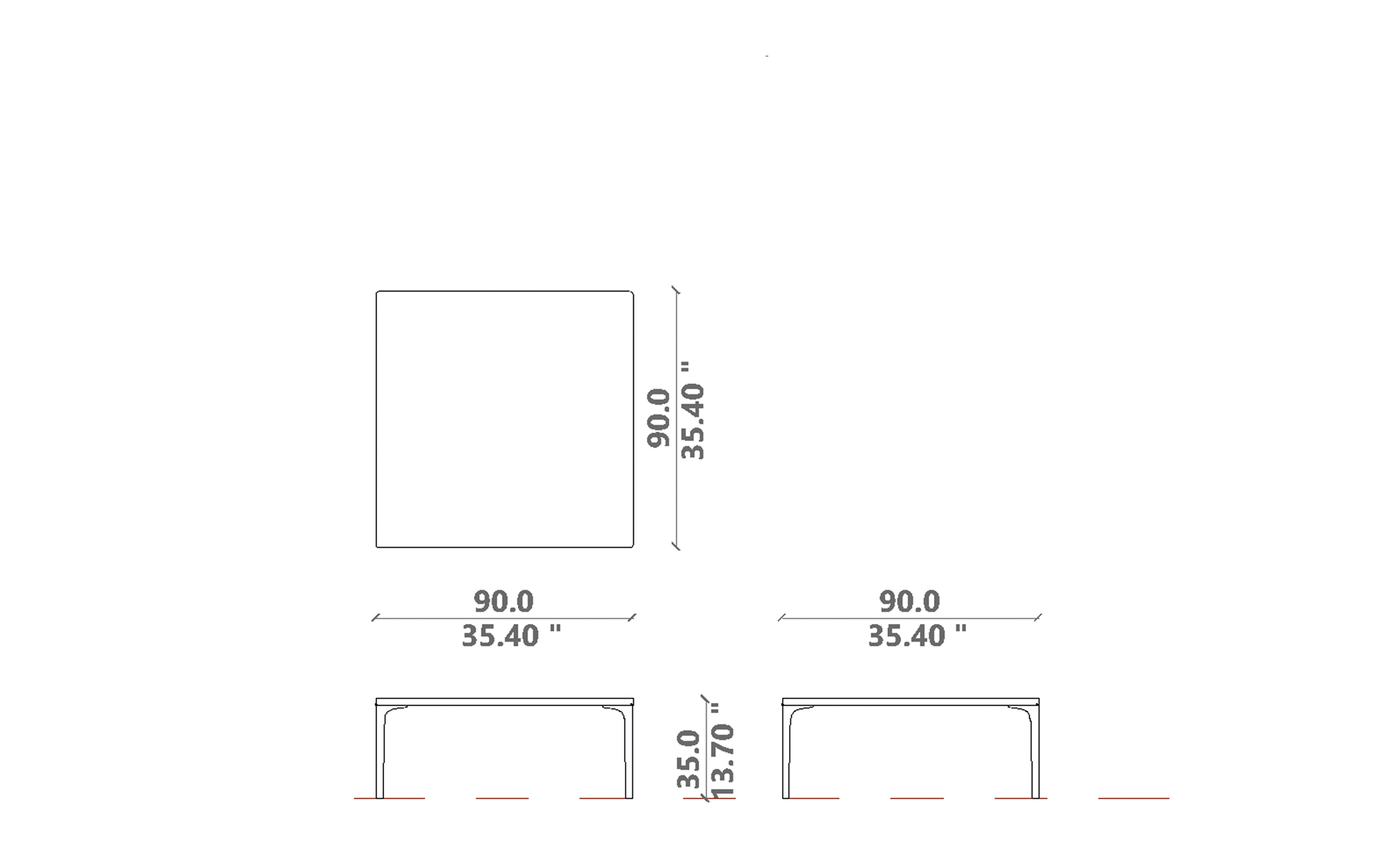 Soul coffee table 90x90x35H
