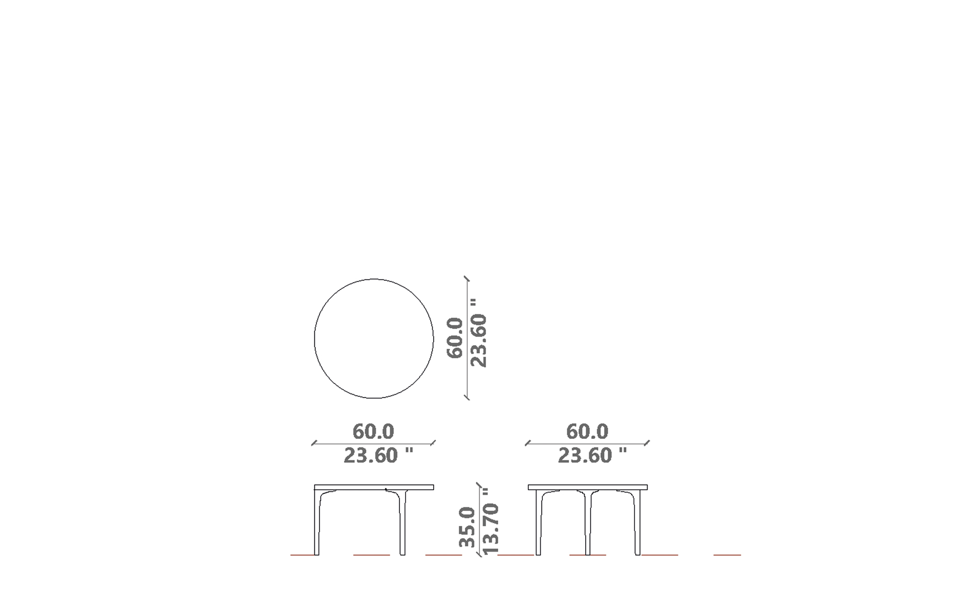 Soul coffee table D60x35H