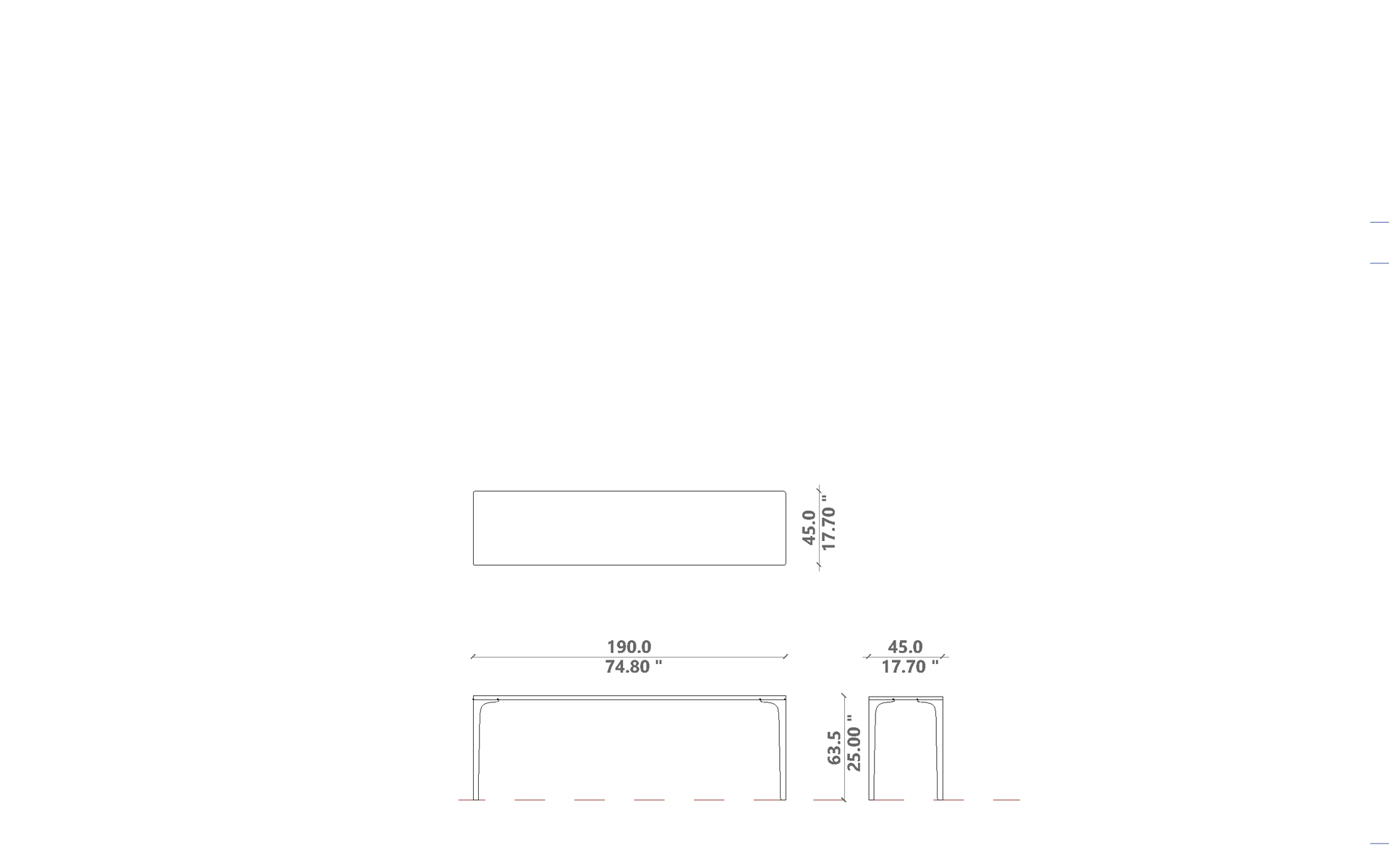 Soul consolle 190x45x63,5H