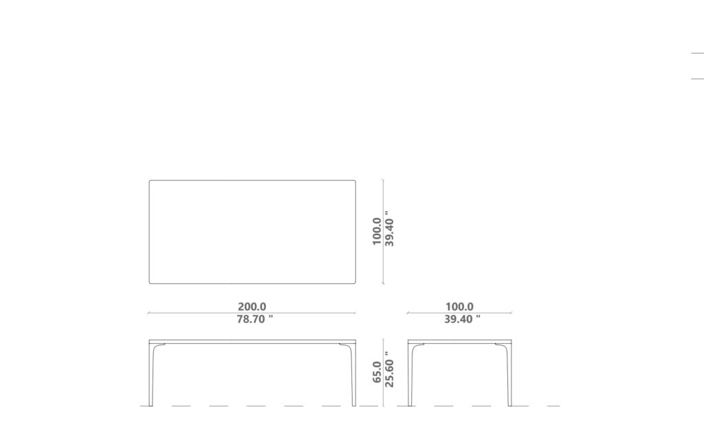 Soul Dining table 200x100x65H