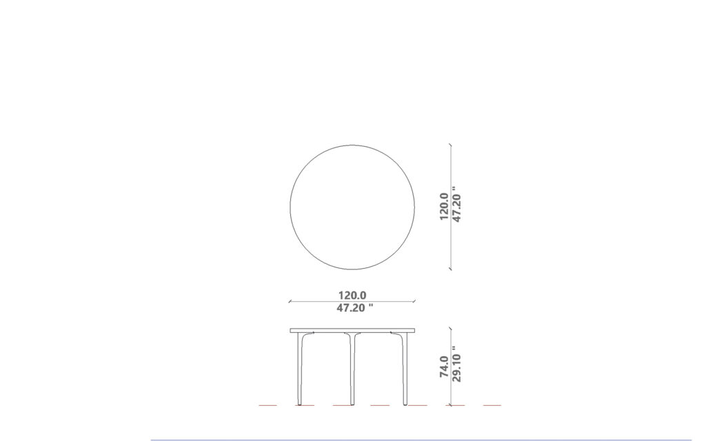 Soul Dining table d120x74H